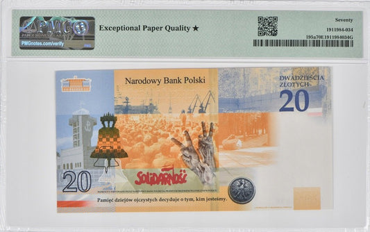 20 zł Lech Kaczyński - Warto być Polakiem - 2021 rok - PMG 70 EPQ
