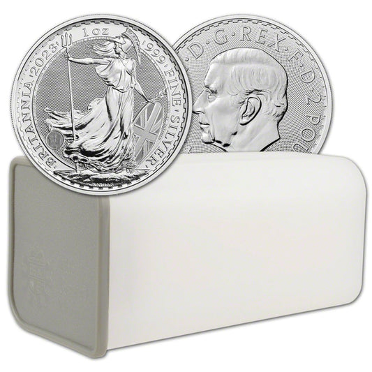 100x 1 uncja oz - Britannia Król Karol III - 2023 rok